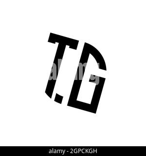 TG logo with geometric shape vector monogram design template isolated on white background Stock Vector