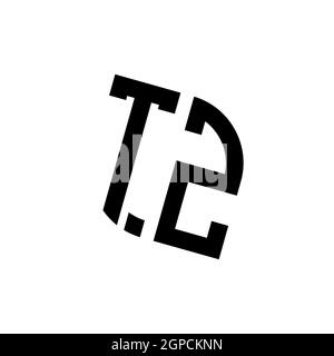 TZ logo with geometric shape vector monogram design template isolated on white background Stock Vector