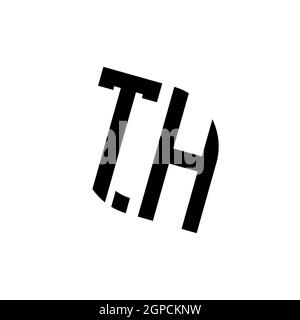 TH logo with geometric shape vector monogram design template isolated on white background Stock Vector