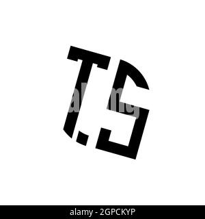 TS logo with geometric shape vector monogram design template isolated on white background Stock Vector