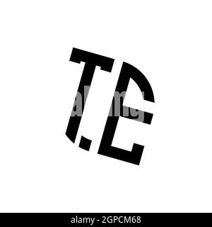 TE logo with geometric shape vector monogram design template isolated on white background Stock Vector