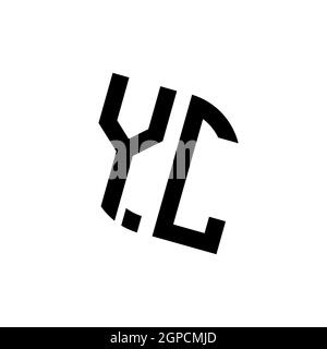 YC logo with geometric shape vector monogram design template isolated on white background Stock Vector