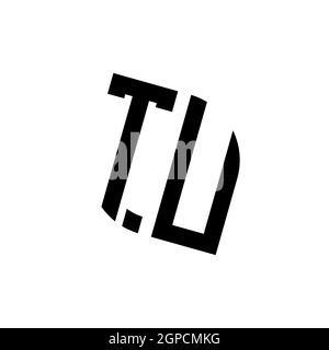 TU logo with geometric shape vector monogram design template isolated on white background Stock Vector