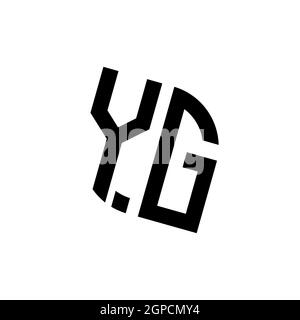 YG logo with geometric shape vector monogram design template isolated on white background Stock Vector