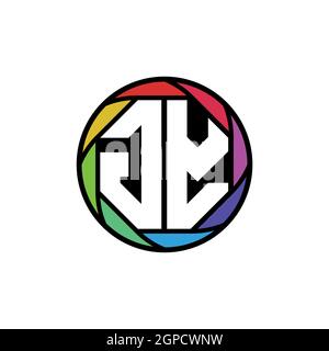 GY Monogram Logo Letter Geometric Polygonal lens rainbow, geometric circle rounded shape style Stock Vector