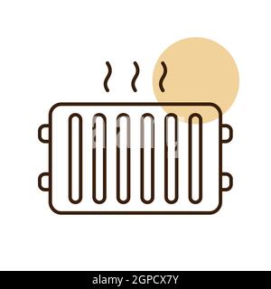 Radiator, heater vector flat icon. Construction, repair and building. Graph symbol for your web site design, logo, app, UI Stock Photo