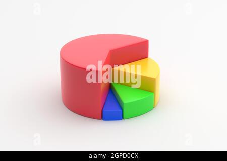 Pie chart 3D rendering isolated on white background Stock Photo - Alamy