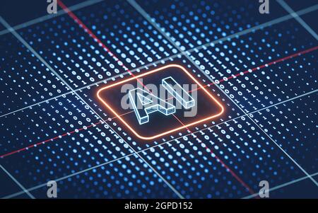 AI technology, the concept of science and technology, 3 rendering. Computer digital drawing. Stock Photo