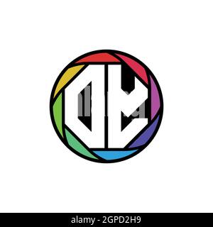 OY Monogram Logo Letter Geometric Polygonal lens rainbow, geometric circle rounded shape style Stock Vector