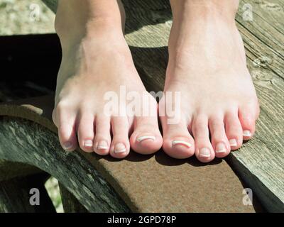 Perfectly styled feet with toenails in 