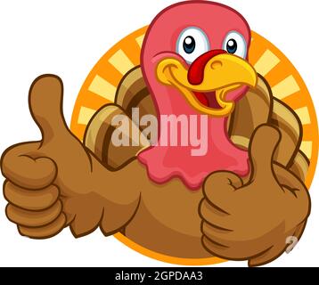 Turkey Thanksgiving or Christmas Cartoon Character Stock Vector