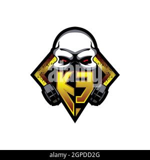 KE Logo monogram with Skull Shape designs template vector icon modern Stock Vector