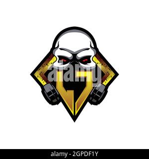 LC Logo monogram with Skull Shape designs template vector icon modern Stock Vector