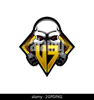 UF Logo monogram with Skull Shape designs template vector icon modern Stock Vector