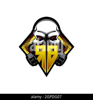 SB Logo ESport Gaming Initial with Blue Light Color design vector template Stock Vector