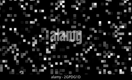 Pixel block tracery for creative 3d render shapes. Digital square tiles in futuristic chaotic presentation space. Brick elements of textural minimalis Stock Photo