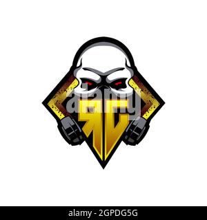 SI Logo ESport Gaming Initial with Blue Light Color design vector template Stock Vector