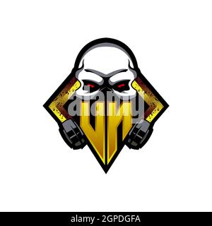 XL Logo ESport Gaming Initial with Blue Light Color design vector template Stock Vector