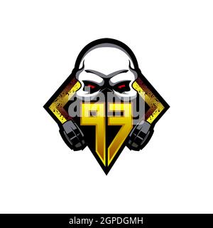RE Logo ESport Gaming Initial with Blue Light Color design vector template Stock Vector