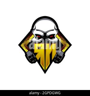 SP Logo ESport Gaming Initial with Blue Light Color design vector template Stock Vector