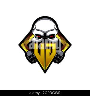 XG Logo ESport Gaming Initial with Blue Light Color design vector template Stock Vector