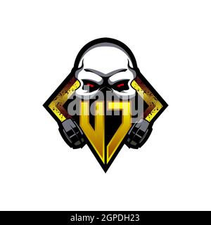 XC Logo ESport Gaming Initial with Blue Light Color design vector template Stock Vector