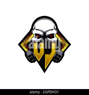 YL Logo ESport Gaming Initial with Blue Light Color design vector template Stock Vector