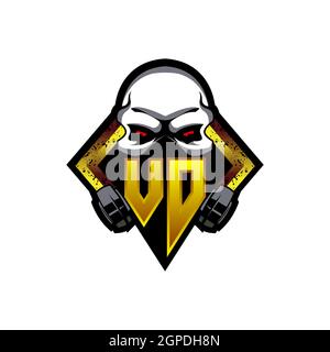 YD Logo ESport Gaming Initial with Blue Light Color design vector template Stock Vector