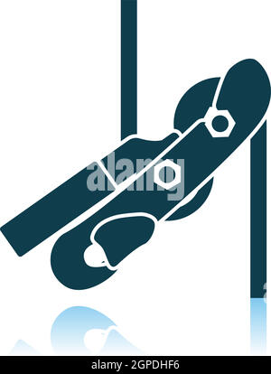 Alpinist Rope Ascender Icon Stock Vector