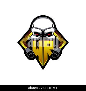 ZR Logo ESport Gaming Initial with Blue Light Color design vector template Stock Vector