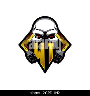 ZI Logo ESport Gaming Initial with Blue Light Color design vector template Stock Vector