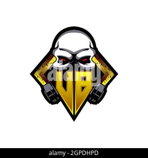 XB Logo ESport Gaming Initial with Blue Light Color design vector template Stock Vector