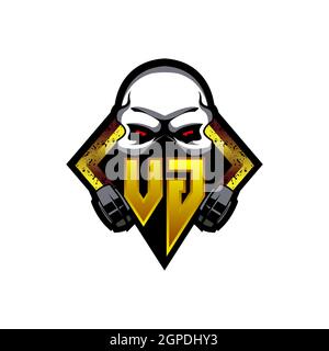 YG Logo ESport Gaming Initial with Blue Light Color design vector template Stock Vector