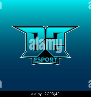 BZ Logo ESport Gaming Initial with Blue Light Color design vector template Stock Vector