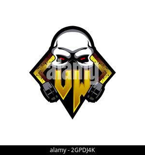 YX Logo ESport Gaming Initial with Blue Light Color design vector template Stock Vector