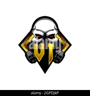 YI Logo ESport Gaming Initial with Blue Light Color design vector template Stock Vector