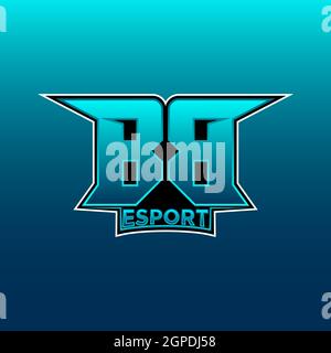 BB Logo ESport Gaming Initial with Blue Light Color design vector template Stock Vector