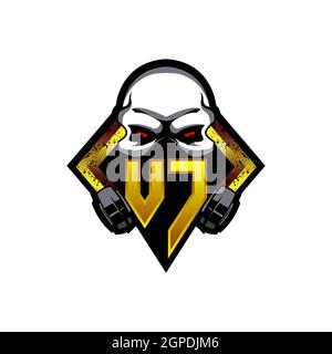 YC Logo ESport Gaming Initial with Blue Light Color design vector template Stock Vector