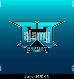 CG Logo ESport Gaming Initial with Blue Light Color design vector template Stock Vector