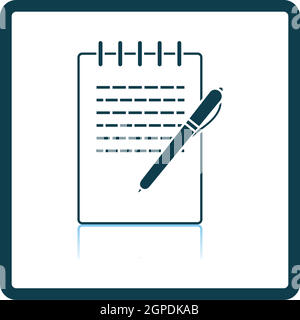 Notebook With Pen Icon Stock Vector