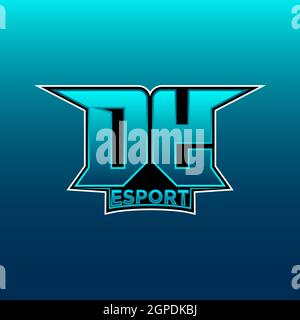 DY Logo ESport Gaming Initial with Blue Light Color design vector template Stock Vector
