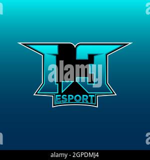 IE Logo ESport Gaming Initial with Blue Light Color design vector template Stock Vector