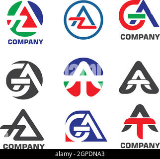 A,Az,at,ag  Letter Logo Business Template Vector Stock Vector
