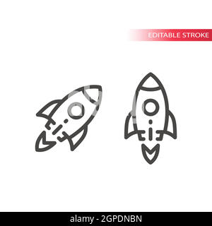 Rocket shuttle line vector icon Stock Vector