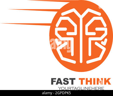 Brain illustration vector icon Logo design Stock Vector