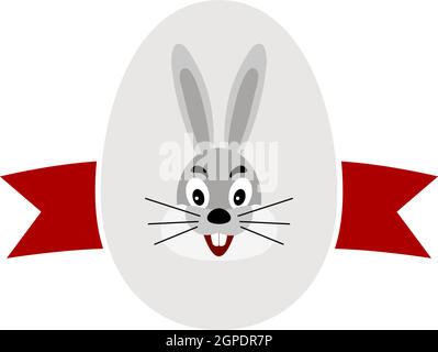 Easter Egg With Ribbon Icon Stock Vector