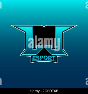 LL Logo ESport Gaming Initial with Blue Light Color design vector template Stock Vector