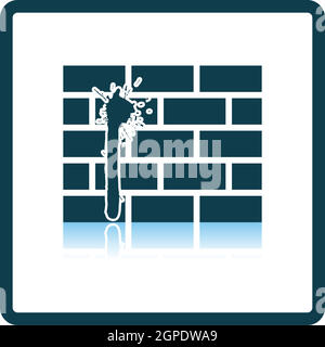 Blood On Brick Wall Icon Stock Vector