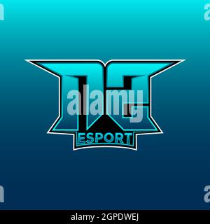NZ Logo ESport Gaming Initial with Blue Light Color design vector template Stock Vector