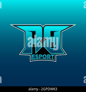 RB Logo ESport Gaming Initial with Blue Light Color design vector template Stock Vector